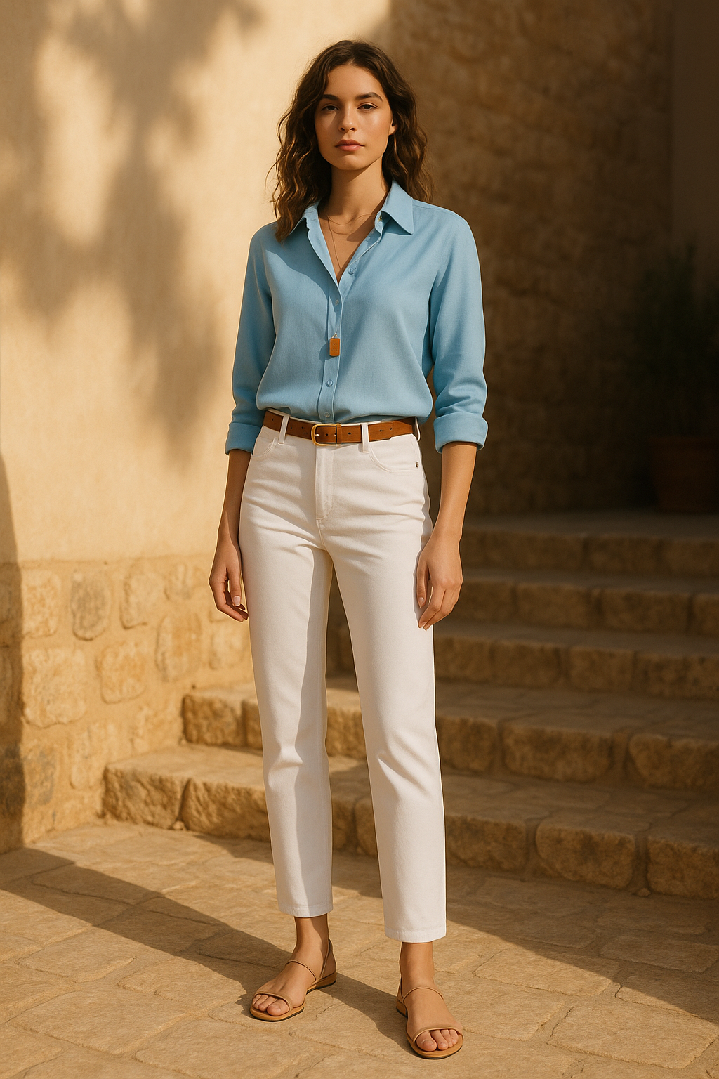 Camicetta donna elegante con scollo a V