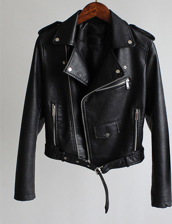 Giacca corta donna biker con zip asimmetrica