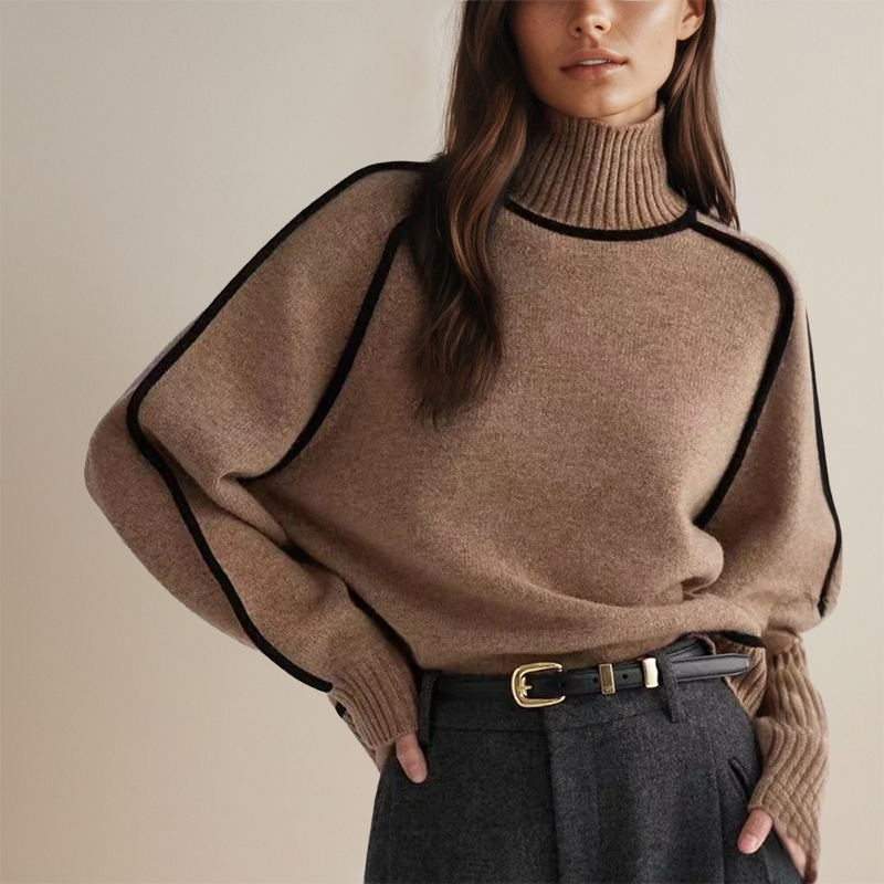 Maglione invernale a collo alto per donna