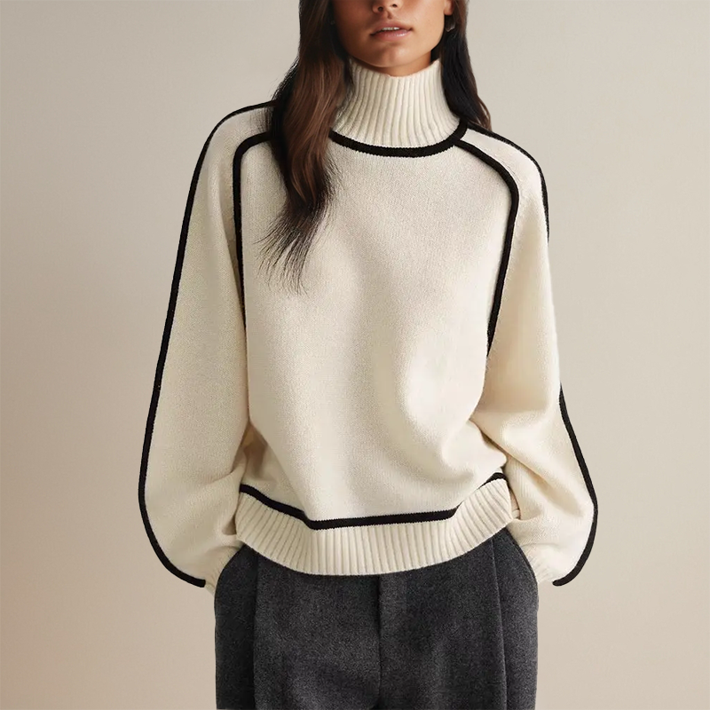 Maglione invernale a collo alto per donna