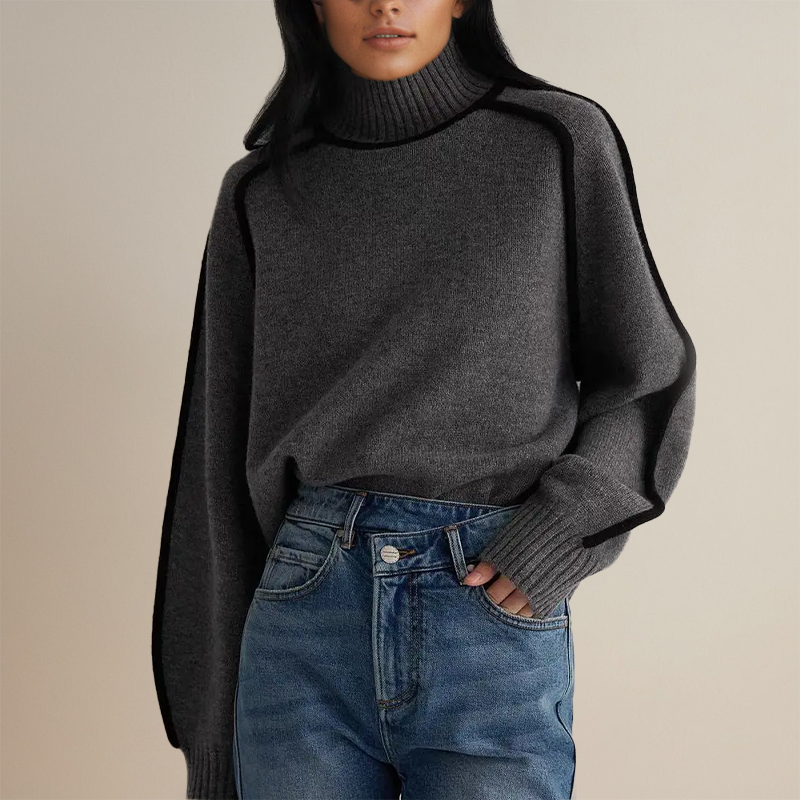 Maglione invernale a collo alto per donna