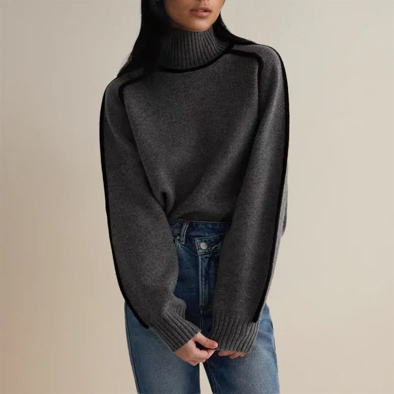 Maglione invernale a collo alto per donna