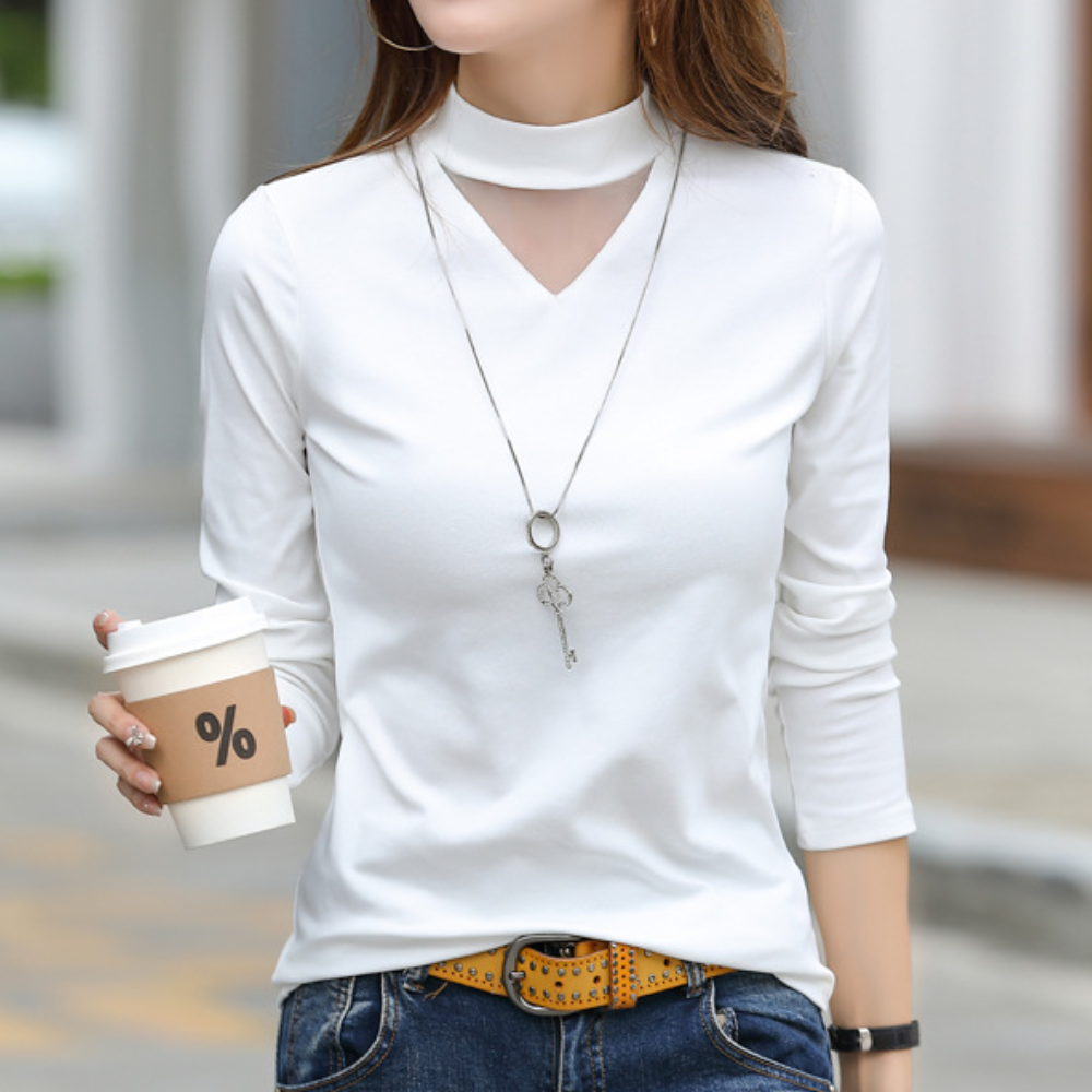 Top donna con scollatura alta